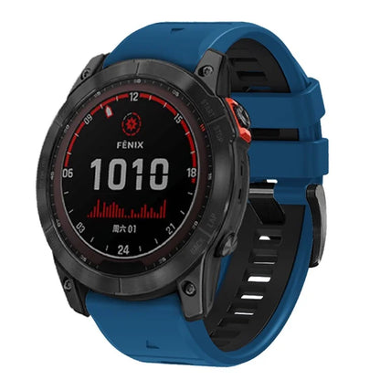 For Garmin Fenix 7 Pro / Fenix 7 Silicone Watch Bands Dual-Color Replacement Strap