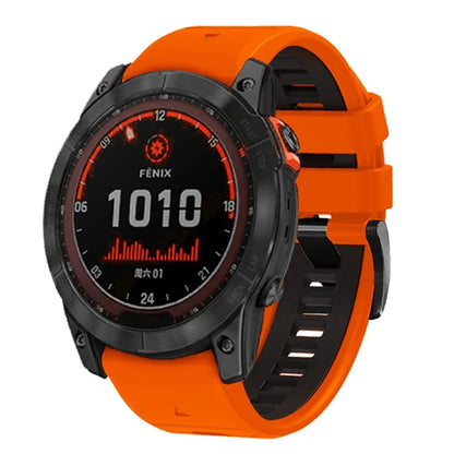 For Garmin Fenix 7 Pro / Fenix 7 Silicone Watch Bands Dual-Color Replacement Strap