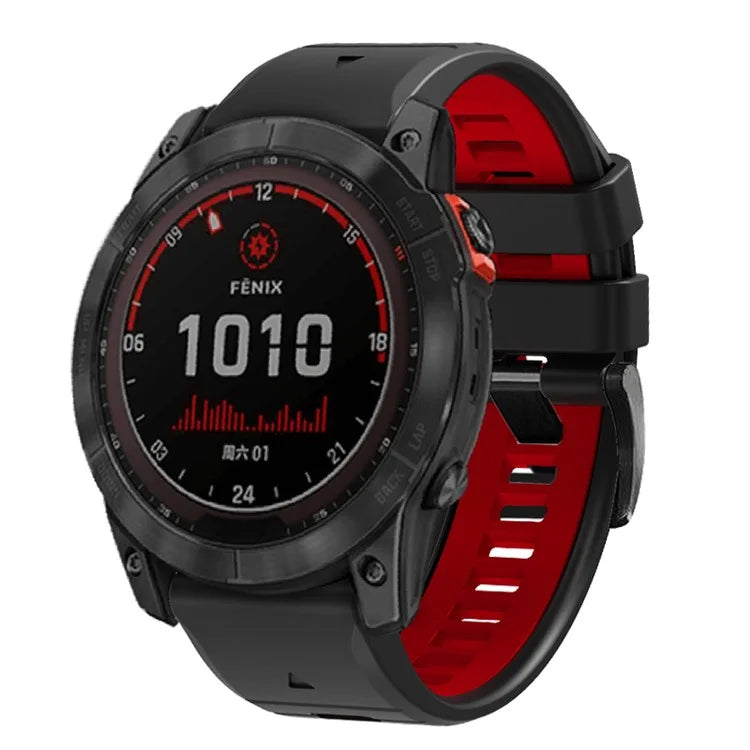 For Garmin Fenix 7 Pro / Fenix 7 Silicone Watch Bands Dual-Color Replacement Strap
