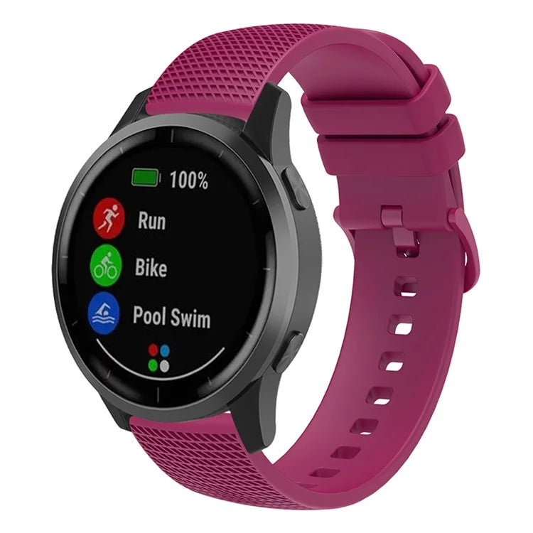 For Samsung Gear S3 / Huami Amazfit Pace Silicone Watch Band Plaid Pattern 22mm Straps