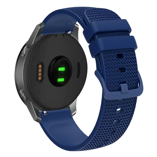 For Garmin Venu 3S / Forerunner 265S Watch Strap 18mm Plaid Pattern Silicone Band
