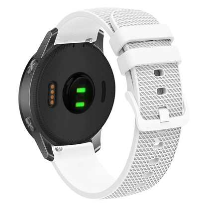 For Garmin Venu 3S / Forerunner 265S Watch Strap 18mm Plaid Pattern Silicone Band