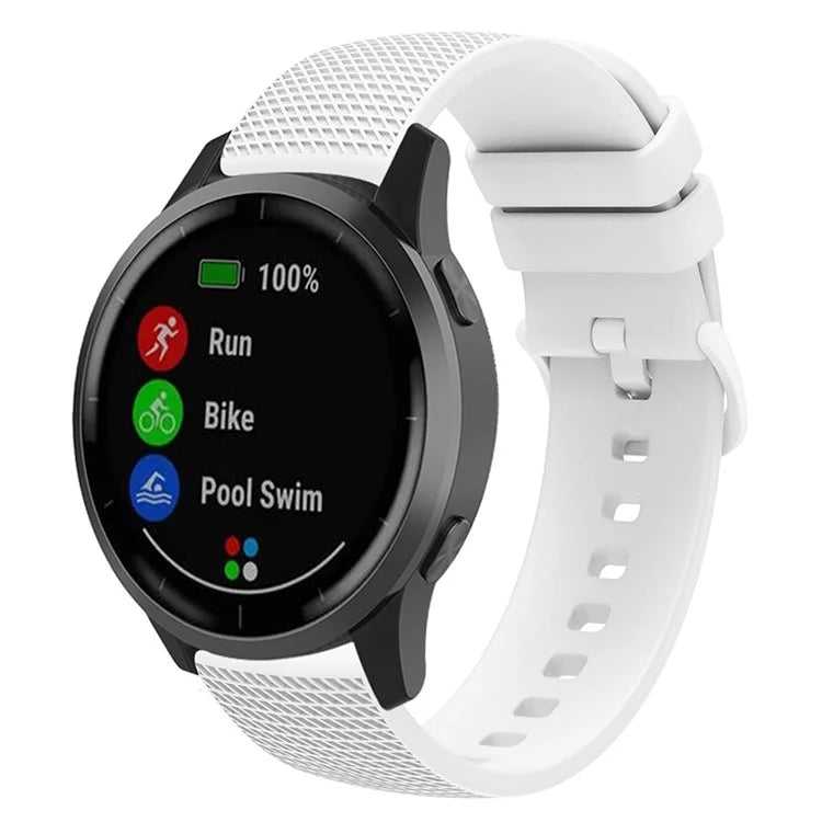 For Garmin Venu 3S / Forerunner 265S Watch Strap 18mm Plaid Pattern Silicone Band