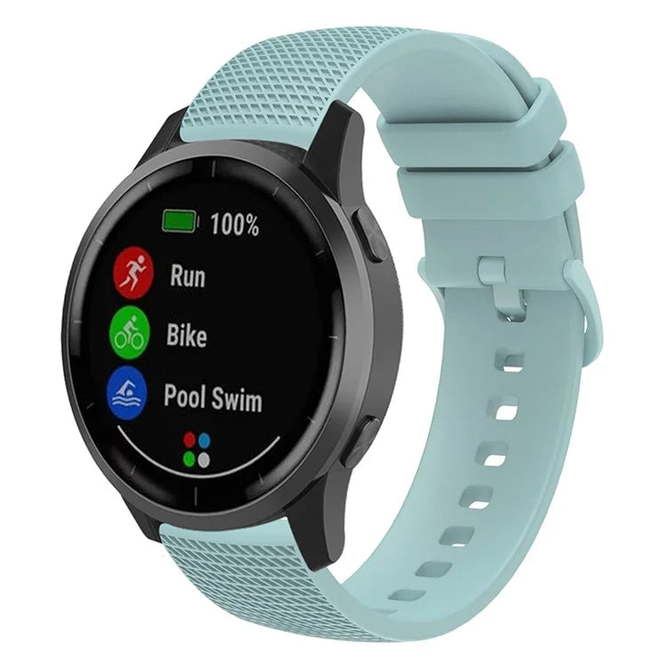 For Garmin Venu 3S / Forerunner 265S Watch Strap 18mm Plaid Pattern Silicone Band