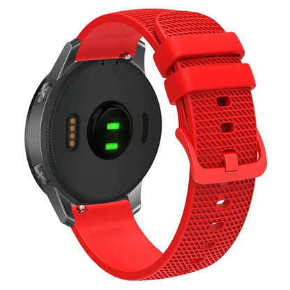 For Garmin Venu 3S / Forerunner 265S Watch Strap 18mm Plaid Pattern Silicone Band