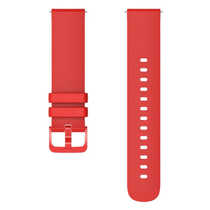 For Garmin Venu 3S / Forerunner 265S Watch Strap 18mm Plaid Pattern Silicone Band