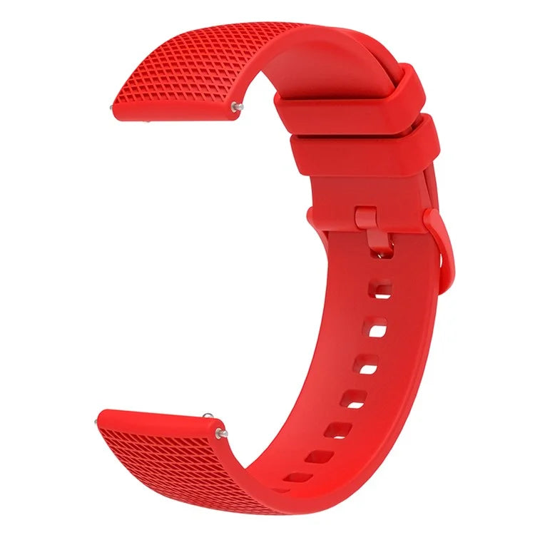 For Garmin Venu 3S / Forerunner 265S Watch Strap 18mm Plaid Pattern Silicone Band