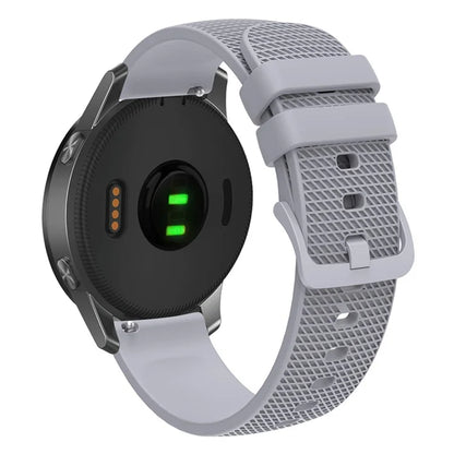 For Garmin Venu 3S / Forerunner 265S Watch Strap 18mm Plaid Pattern Silicone Band