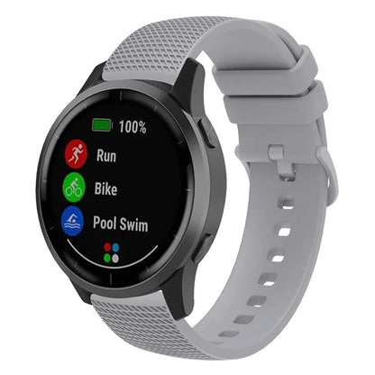 For Garmin Venu 3S / Forerunner 265S Watch Strap 18mm Plaid Pattern Silicone Band
