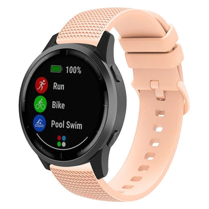 For Garmin Venu 3S / Forerunner 265S Watch Strap 18mm Plaid Pattern Silicone Band