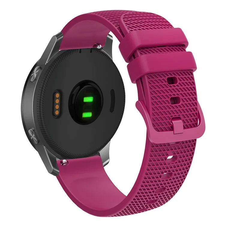 For Garmin Venu 3S / Forerunner 265S Watch Strap 18mm Plaid Pattern Silicone Band