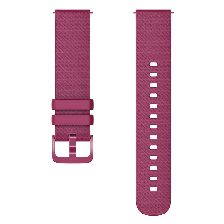 For Garmin Venu 3S / Forerunner 265S Watch Strap 18mm Plaid Pattern Silicone Band