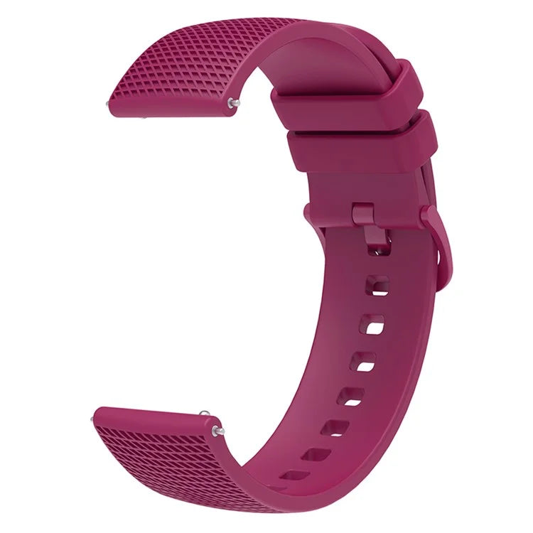 For Garmin Venu 3S / Forerunner 265S Watch Strap 18mm Plaid Pattern Silicone Band