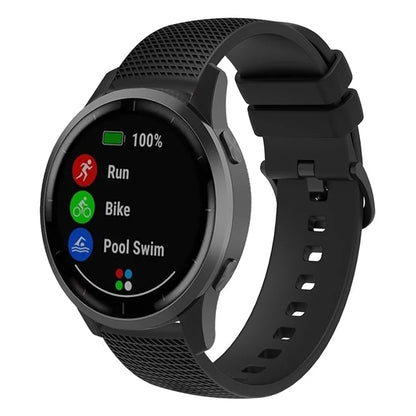 For Garmin Vivomove 3 / GarminMove 3 Silicone Watch Strap 20mm Plaid Pattern Sport Bands