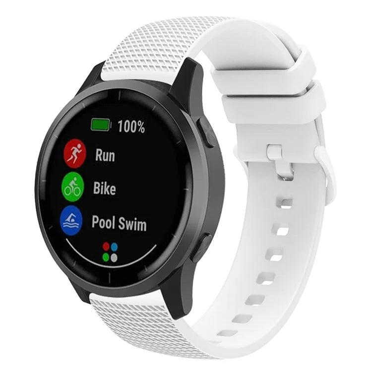 For Garmin Vivomove 3 / GarminMove 3 Silicone Watch Strap 20mm Plaid Pattern Sport Bands