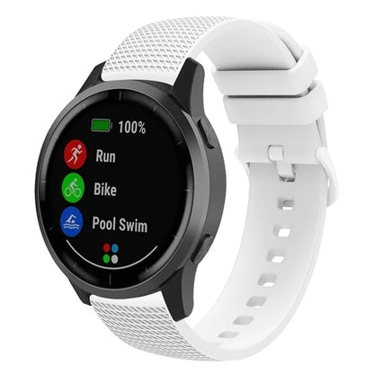 For Garmin Vivomove 3 / GarminMove 3 Silicone Watch Strap 20mm Plaid Pattern Sport Bands