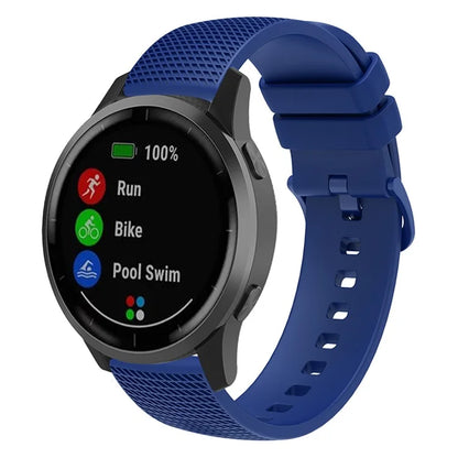 For Garmin Vivomove 3 / GarminMove 3 Silicone Watch Strap 20mm Plaid Pattern Sport Bands
