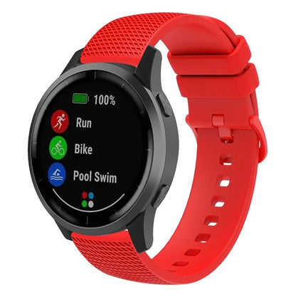 For Garmin Vivomove 3 / GarminMove 3 Silicone Watch Strap 20mm Plaid Pattern Sport Bands