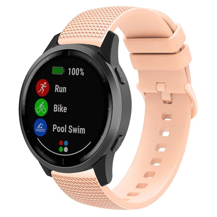 For Garmin Vivomove 3 / GarminMove 3 Silicone Watch Strap 20mm Plaid Pattern Sport Bands