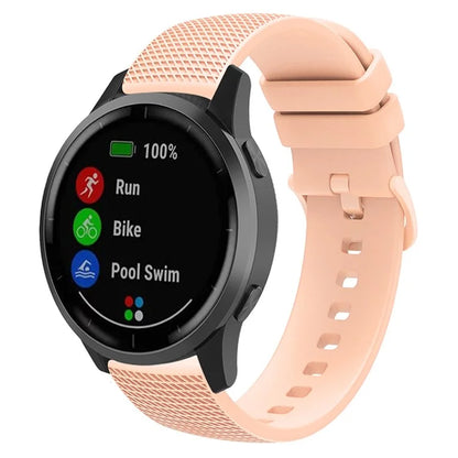 For Garmin Vivomove 3 / GarminMove 3 Silicone Watch Strap 20mm Plaid Pattern Sport Bands