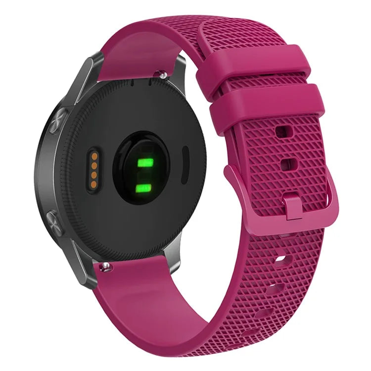 For Garmin Vivomove 3 / GarminMove 3 Silicone Watch Strap 20mm Plaid Pattern Sport Bands