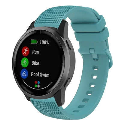 For Garmin Vivomove 3 / GarminMove 3 Silicone Watch Strap 20mm Plaid Pattern Sport Bands