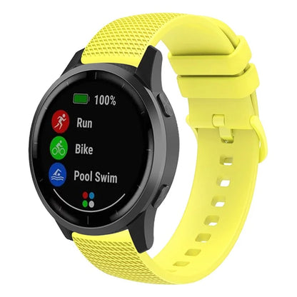 For Garmin Vivomove 3 / GarminMove 3 Silicone Watch Strap 20mm Plaid Pattern Sport Bands