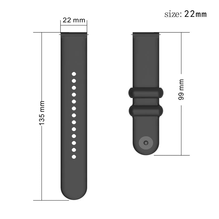 For Samsung Gear S3 / Huami Amazfit Pace Sport Band 22mm Waterproof Silicone Strap