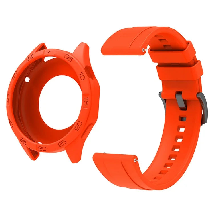 For Huawei Watch GT 4 46mm Silicone Strap Watch Band with Watch Case