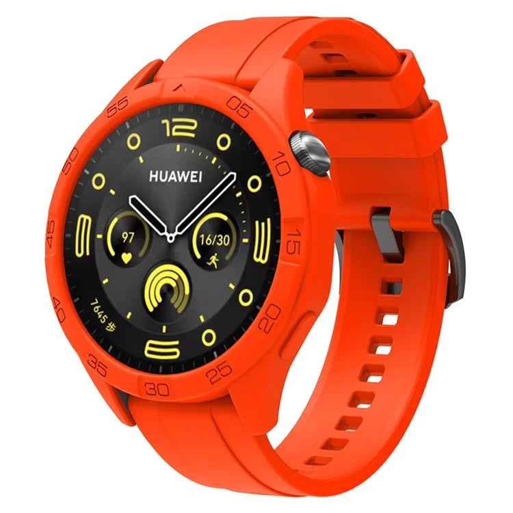 For Huawei Watch GT 4 46mm Silicone Strap Watch Band with Watch Case