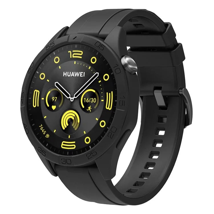 For Huawei Watch GT 4 46mm Silicone Strap Watch Band with Watch Case