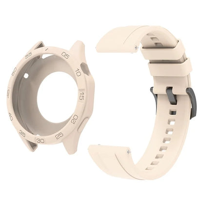 For Huawei Watch GT 4 46mm Silicone Strap Watch Band with Watch Case