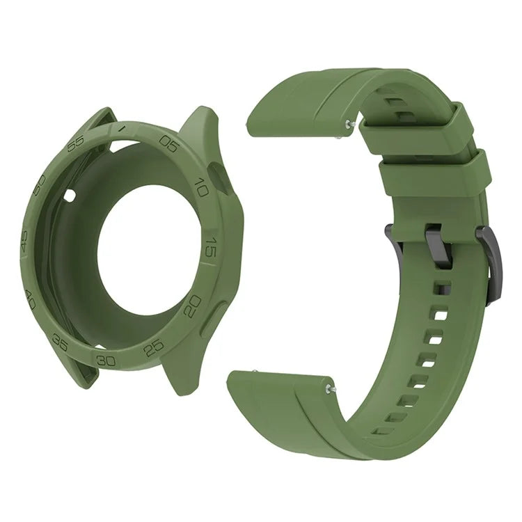 For Huawei Watch GT 4 46mm Silicone Strap Watch Band with Watch Case