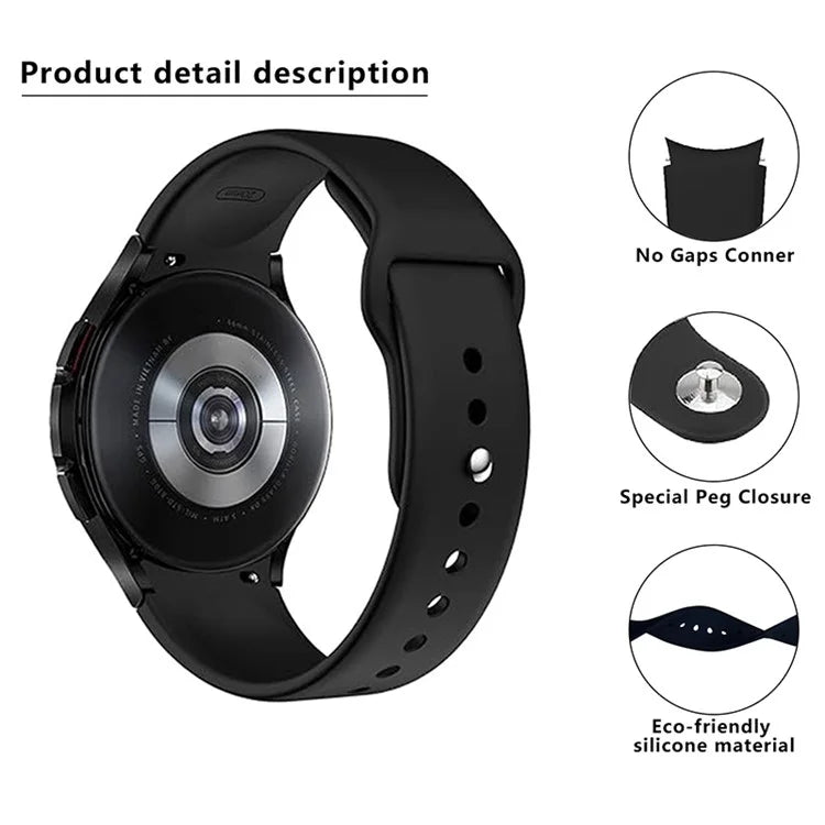 KALEBOL KLB-DKGJ-001 For Samsung Galaxy Watch6 / Watch6 Classic / Watch5 Silicone Watch Band Adjustable Strap