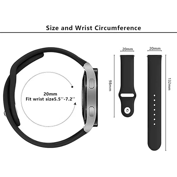 KALEBOL KLB-DKGJ-001 For Samsung Galaxy Watch6 Classic 47mm 43mm Watch Band 20mm Silicone Strap