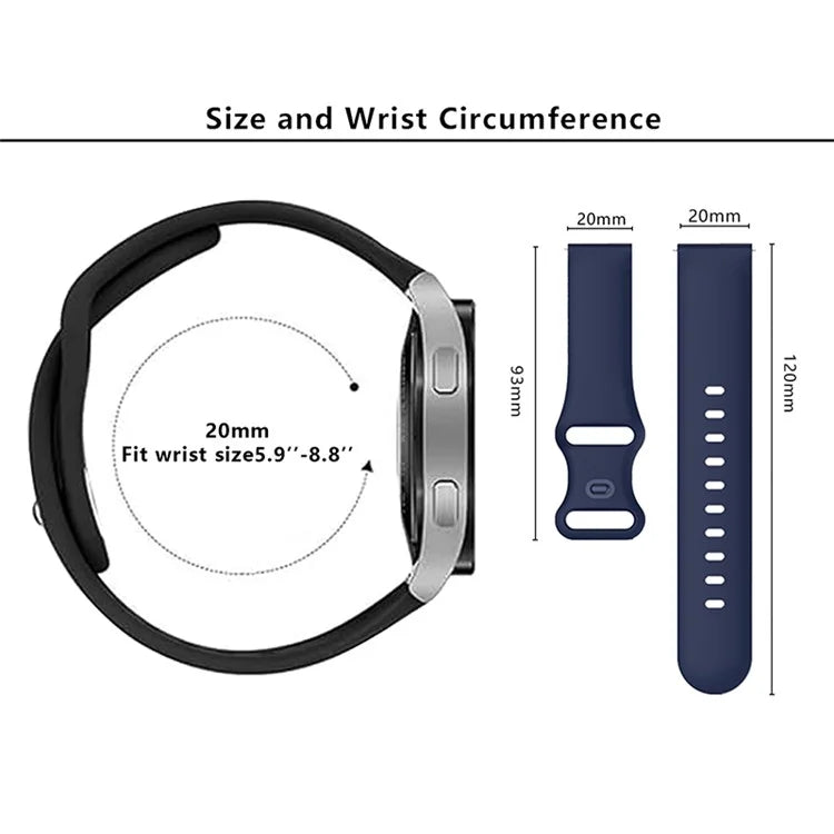 KALEBOL KLB-HDKGJ-001 For Samsung Galaxy Watch6 Classic 43mm / 47mm Watch Band 20mm Silicone Strap