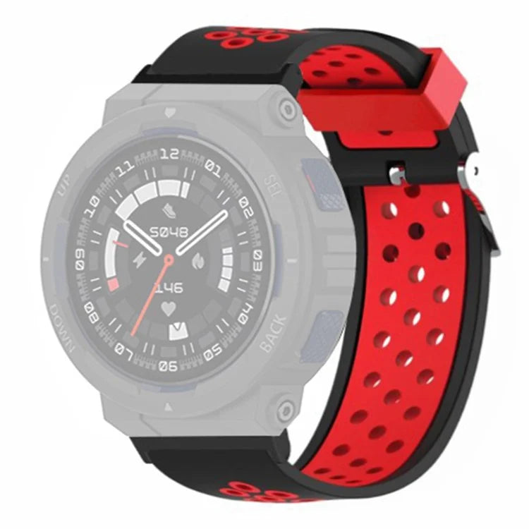 For Huami Amazfit Active Edge A2212 Watch Band Dual Color Silicone Wrist Strap