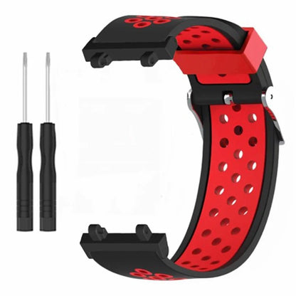 For Huami Amazfit Active Edge A2212 Watch Band Dual Color Silicone Wrist Strap