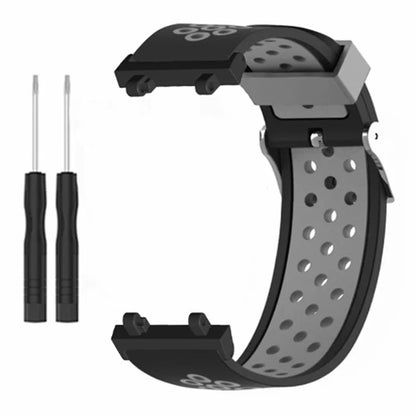 For Huami Amazfit Active Edge A2212 Watch Band Dual Color Silicone Wrist Strap