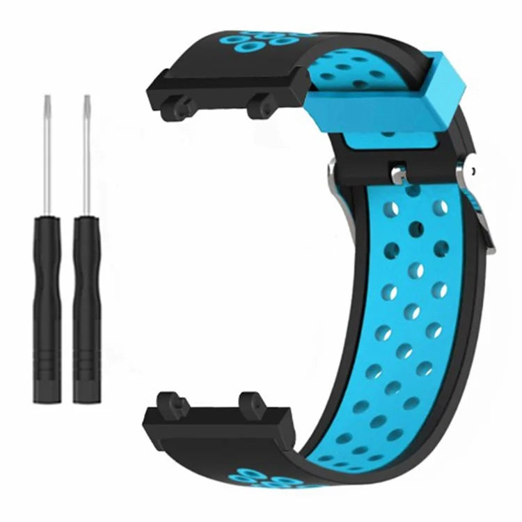 For Huami Amazfit Active Edge A2212 Watch Band Dual Color Silicone Wrist Strap