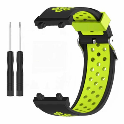 For Huami Amazfit Active Edge A2212 Watch Band Dual Color Silicone Wrist Strap