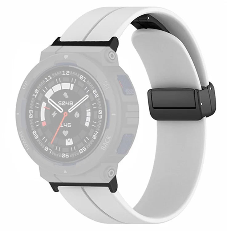 For Huami Amazfit Active Edge A2212 Watch Band Silicone Wrist Strap with Magnetic Folding Buckle