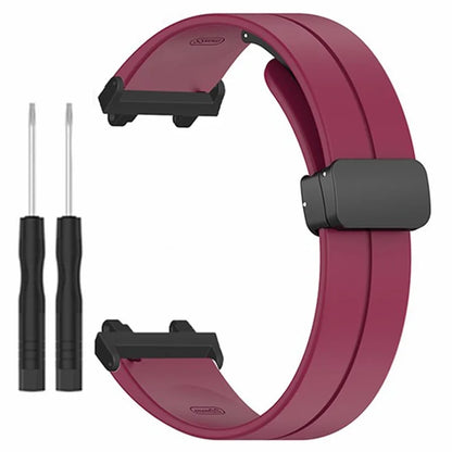 For Huami Amazfit Active Edge A2212 Watch Band Silicone Wrist Strap with Magnetic Folding Buckle