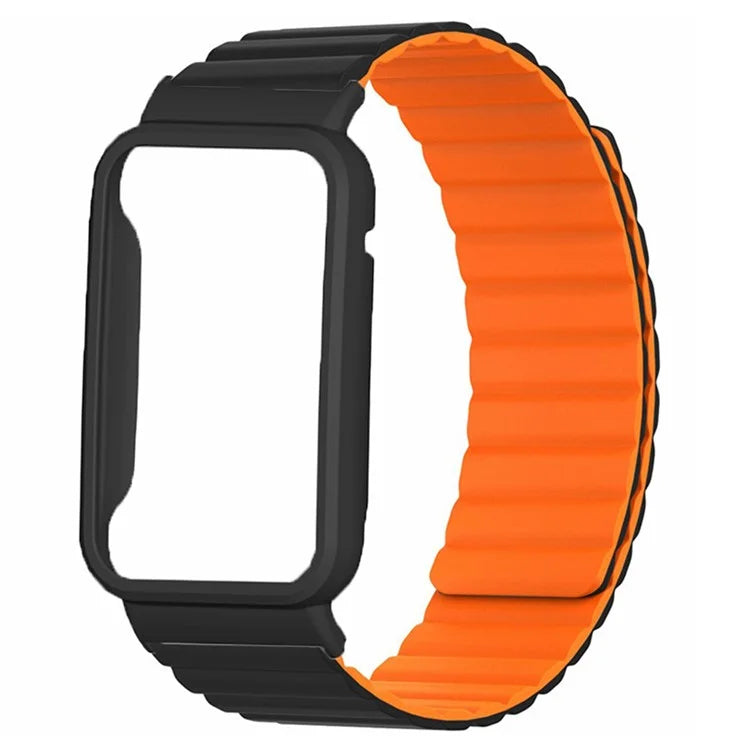 For Xiaomi Smart Band 8 Pro Silicone Watch Band Magnetic Strap with Black Watch Case
