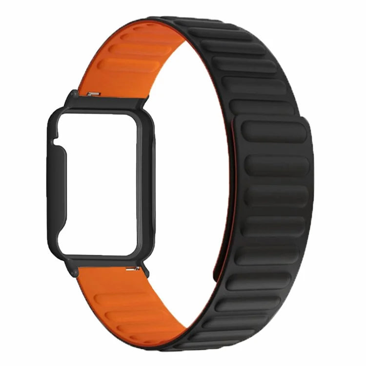 For Xiaomi Smart Band 8 Pro Silicone Watch Band Magnetic Strap with Black Watch Case