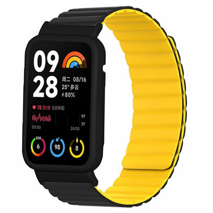 For Xiaomi Smart Band 8 Pro Silicone Watch Band Magnetic Strap with Black Watch Case