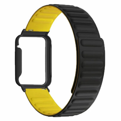 For Xiaomi Smart Band 8 Pro Silicone Watch Band Magnetic Strap with Black Watch Case
