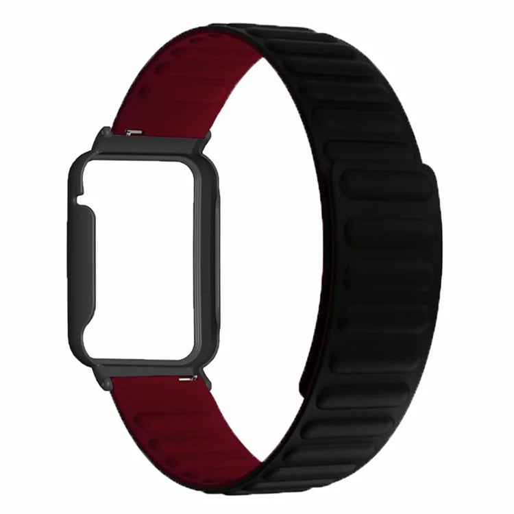 For Xiaomi Smart Band 8 Pro Silicone Watch Band Magnetic Strap with Black Watch Case