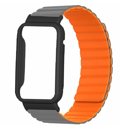 For Xiaomi Smart Band 8 Pro Silicone Watch Band Magnetic Strap with Black Watch Case