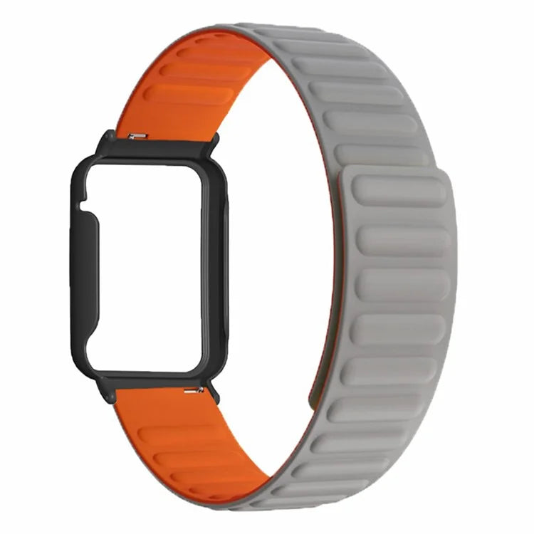 For Xiaomi Smart Band 8 Pro Silicone Watch Band Magnetic Strap with Black Watch Case